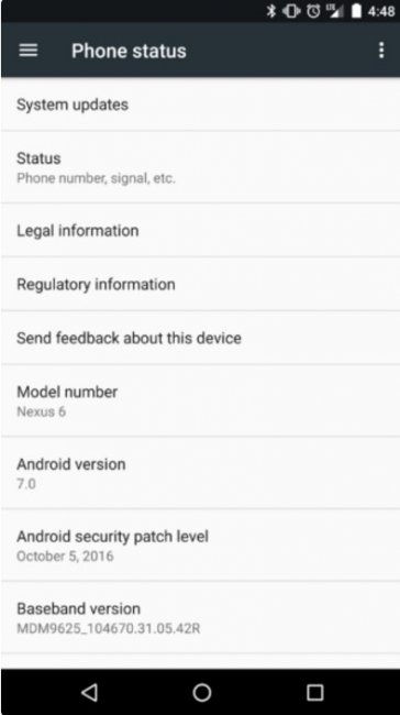 Nexus 6    Android 7.0